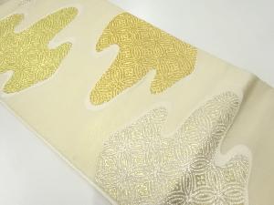 アンティーク　霞に七宝模様織出し袋帯（材料）